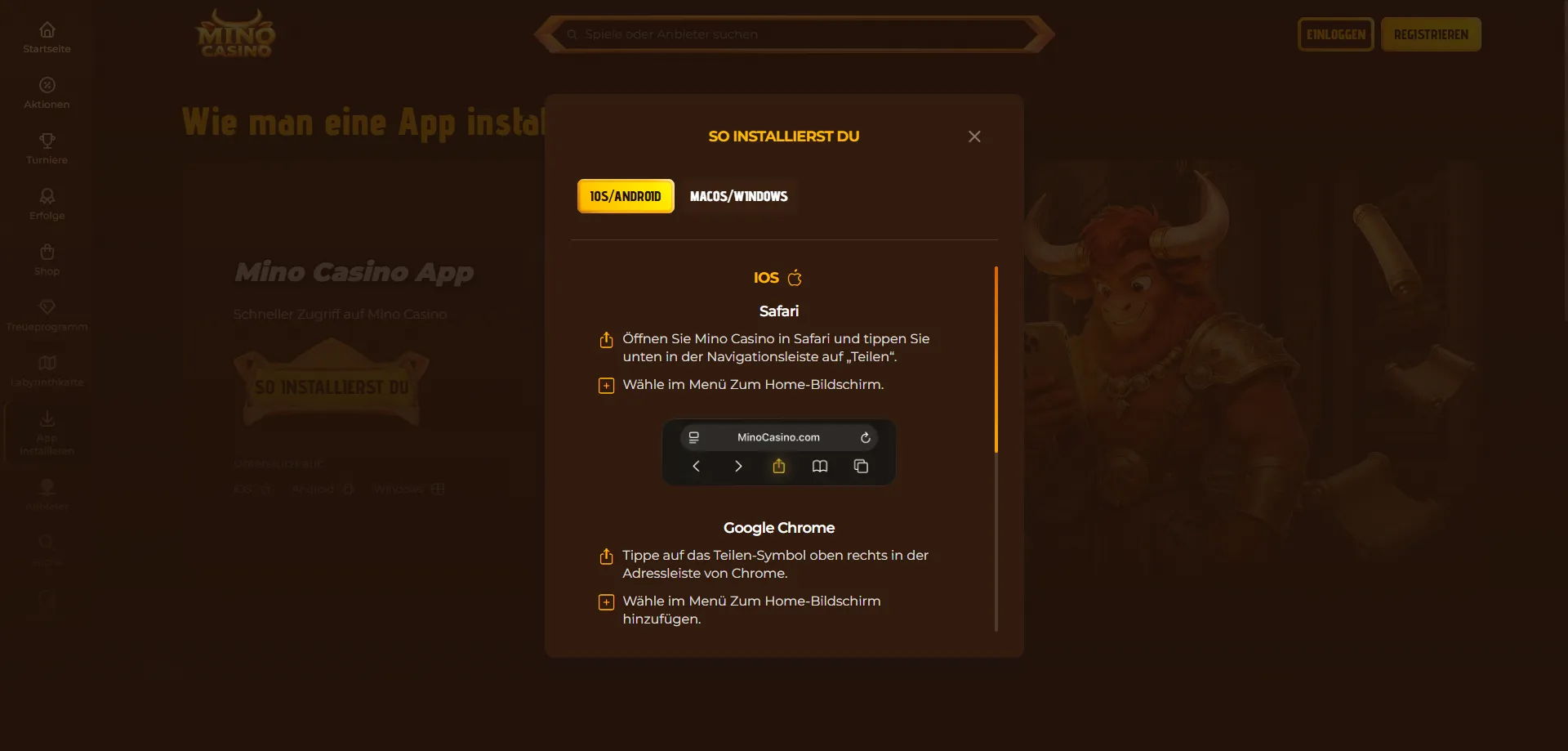 Mino Casino App – mobiles Spielerlebnis auf Smartphone und Tablet